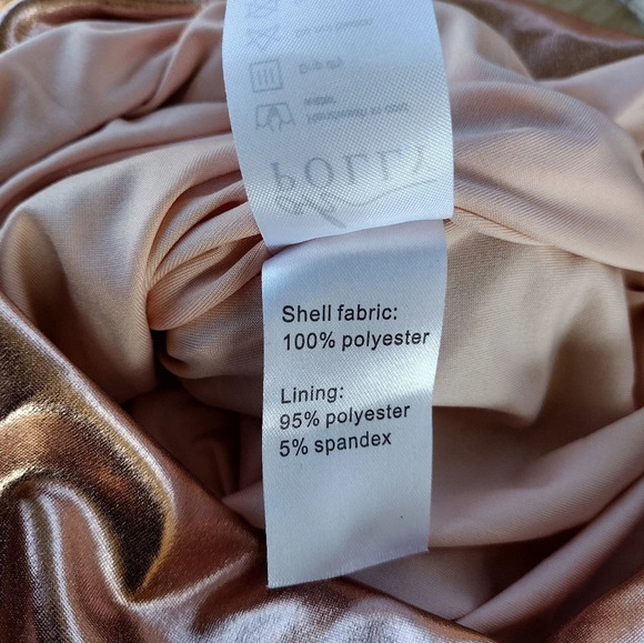 COPY - Oh Polly Dress Ruched Bodycon Mini Dress in Rose Gold - size US 4 - Picture 5 of 10